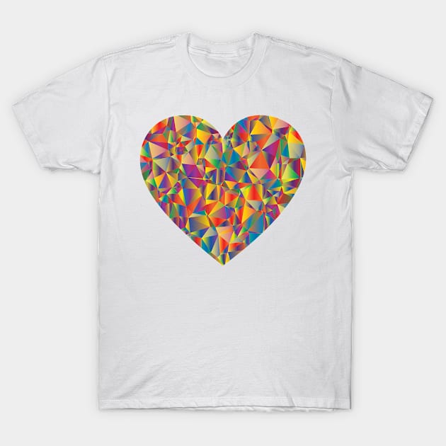 Multicoloured heart design T-Shirt by Montanescu